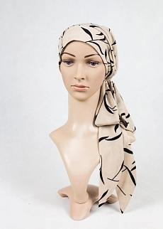 Šátek zimní béžový s černým listem.jpg